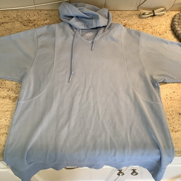 Athleta Women's Blue Hoodie Top Size Small Pullover Drawstring Hood - Picture 6 of 10
